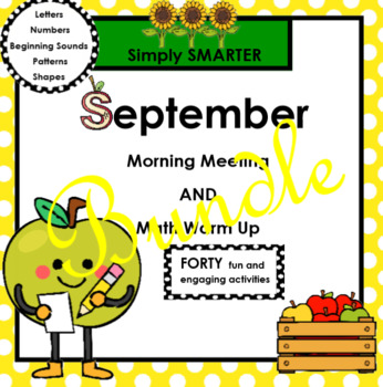 Preview of SEPTEMBER MORNING MEETING AND MATH WARM UP BUNDLE