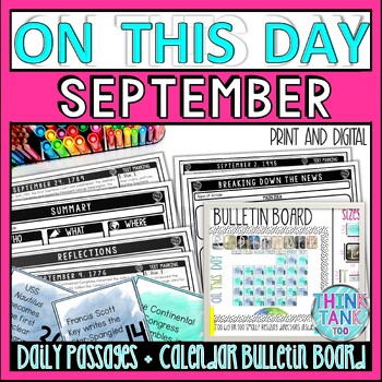 Preview of SEPTEMBER On This Day History Reading Passages and Bulletin Board - Nonfiction