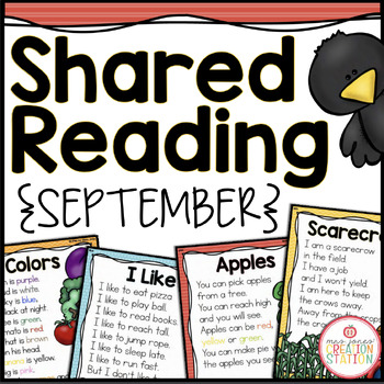Preview of SEPTEMBER SHARED READING (SIGHT WORD POEMS)