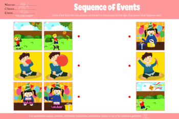 Preview of SEQUENCE OF EVENTS, 3 pictures sequencing, sequence, speech therapy, FREEBIE
