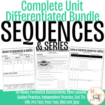 Preview of Sequences & Series: No Prep UNIT + Differentiated + Ans Keys (ALG 2)