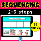 Sequencing stories with pictures 2-6 step boom cards Seque