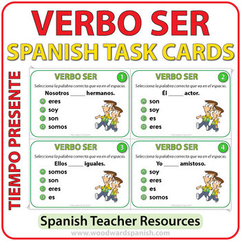 SER - Present Tense - Spanish Task Cards by Woodward Education | TpT