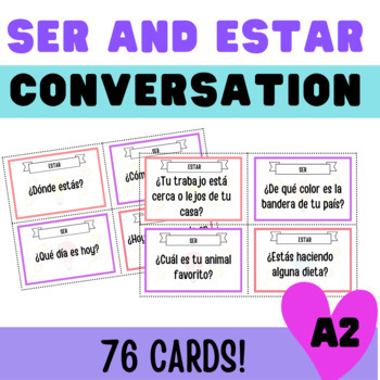 Preview of SER Y ESTAR 76 TARJETAS DE CONVERSATION. SER AND ESTAR CONVERSATION CARDS