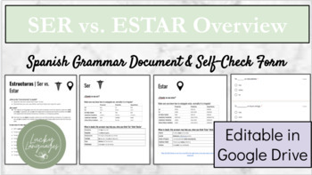 Preview of SER vs. ESTAR Overview & Self-Check Google Form