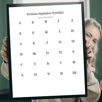 Preview of SERBIAN Alphabet CHART (Vowels and Consonants) Wall Art, SERBIAN Language