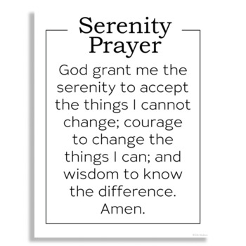 serenity prayer full version printable