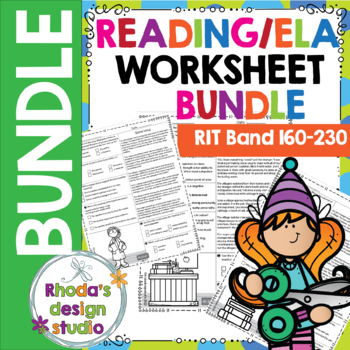 Preview of SET 1 BUNDLE: RIT Band 161-230 ELA Reading Worksheets NWEA MAP Test Prep