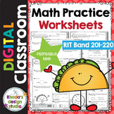SET 1: Math Practice Worksheets RIT Band 201-220 Google Cl