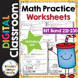 SET 1: Math Practice Worksheets RIT Band 221-230 Blended G