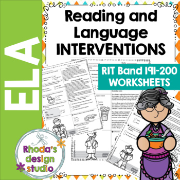 Preview of SET 1: NWEA MAP Prep ELA Reading Practice Worksheets RIT Band 191-200 Testing