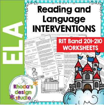 Preview of SET 1: NWEA MAP Prep ELA Reading Practice Worksheets RIT Band 201-210 Testing