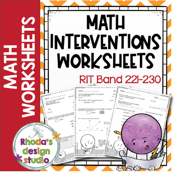 Preview of SET 1: NWEA MAP Prep Math Practice Worksheets RIT Band 221-230 Distance Learning