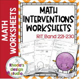 SET 1: NWEA MAP Prep Math Practice Worksheets RIT Band 221