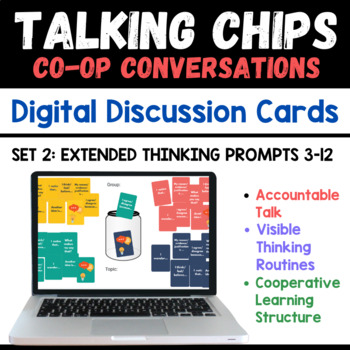 Preview of SET 2 Intermediate: DIGITAL Accountable Talk prompts CARDS Co-op Learning