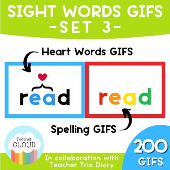Preview of SET 3 Sight Words GIFS - 101 words
