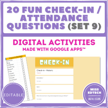 Preview of SET 9: Check-in / Attendance Questions - Google - Distance Learning