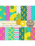 Pineapples Digital Papers and Clipart