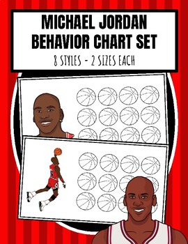 Preview of FREE SET of 8 Michael Jordan Behavior Charts Chicago Bulls Basketball