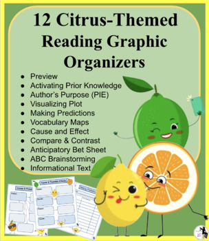 Preview of SET of Citrus-Themed Graphic Organizers:  Lemons, Limes, Oranges!