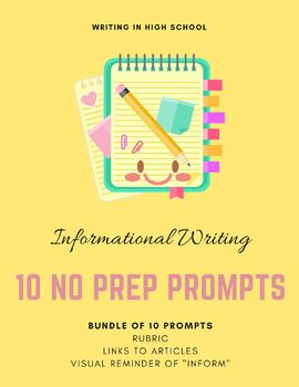 Preview of SET of Informational Writing Prompts | Hybrid, In-Person, Virtual