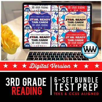 Preview of SETS 1-6 DIGITAL BUNDLE - 3rd Grade STAAR Reading Review Digital Task Cards