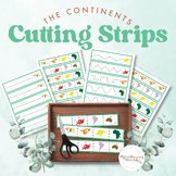 SEVEN CONTINENTS Cutting Strips for Montessori Toddler, Pr