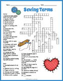 SEWING TERMS Crossword Puzzle Worksheet - 4 Versions