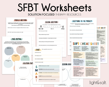 Preview of SFBT solution focused based therapy, DBT, skills, therapy worksheet, BPD