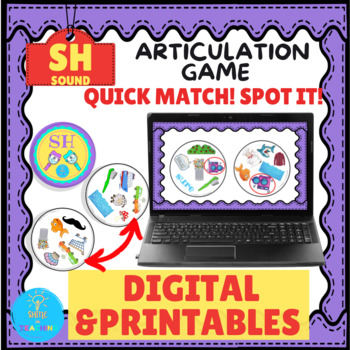 Preview of SH Articulation Game - Quick Match! Spot it! Digital & Printable 