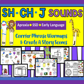 Preview of SH, CH, & J Speech Sounds Carrier Phrases & Create A Scene