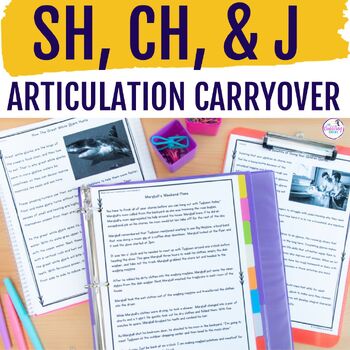 Preview of SH, CH, J Speech Therapy Activities for Articulation Carryover