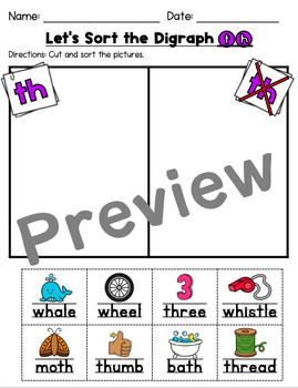 sh ch th digraph worksheets bundle by kindergarten swag