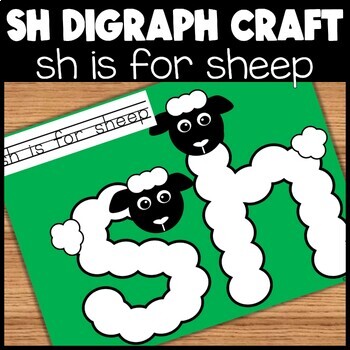 Preview of SH Digraph Letter Craft | sh is for sheep printable craft & coloring page