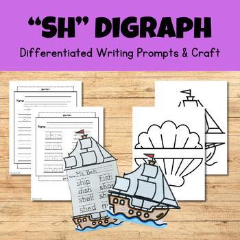 Preview of SH Digraph Word Family Phonics Writing Craftivity - Phonics Writing & Craft