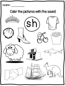 SH Sound Worksheets - /sh/ digraph (NO PREP) by BuzzWithBee | TpT