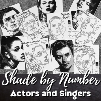 Preview of SHADE BY NUMBER Art Activity, Actors/Singers, Early Finisher and Sub Activities