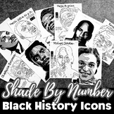 SHADE BY NUMBER Art Activity, Black History Month, Martin 