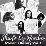 SHADE BY NUMBER Art Activity, Women's History 2, Early Fin