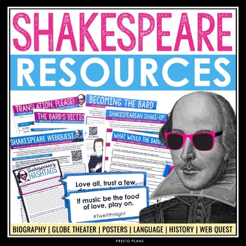 Preview of Shakespeare Introductory Resources - Slides, Activities, Assignments, & Posters