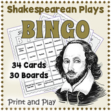 SHAKESPEARE PLAYS BINGO GAME - Activity Includes 34 Shakes