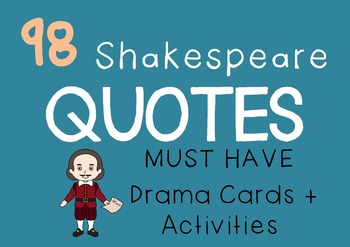 Preview of SHAKESPEARE QUOTES / LINES Drama / English Cards (+ suggested drama activities)