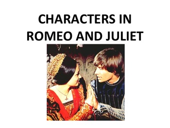 Preview of SHAKESPEARE'S ROMEO AND JULIET CHARACTER DESCRIPTION POWER POINT