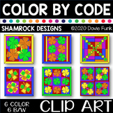 SHAMROCK DESIGNS Color by Number or Code Clip Art  ST. PAT