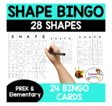 SHAPE + FINE MOTOR  BINGO GAME! 28 shapes & 24 cards ! k12