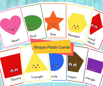 Preview of SHAPE FLASH CARDS/Childcare Center Printable Cards / Toddler & Preschool