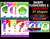 SHAPE FLASHCARDS AND GAME CARDS + COLORING PAGES