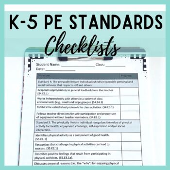 Preview of SHAPE PE National Standards Checklist | K-5 