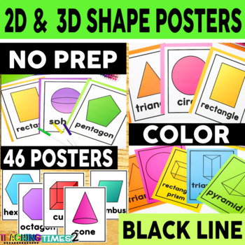 Preview of SHAPE POSTERS - 2D & 3D  COLOR AND BLACKLINE