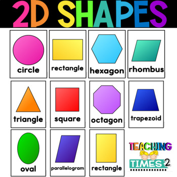 SHAPE POSTERS - 2D & 3D COLOR AND BLACKLINE by Teaching Times 2